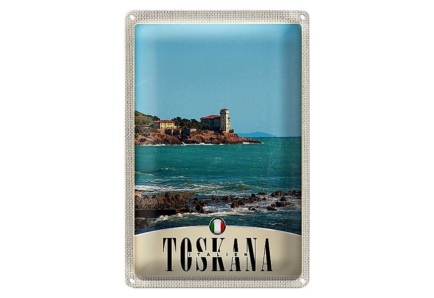 Roomando Metallschild Reise 12x18cm Toskana Italien Häuser Meer günstig online kaufen