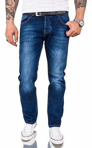 Rock Creek Regular-fit-Jeans Herren Jeans Stonewashed Dunkelblau RC-3120 günstig online kaufen