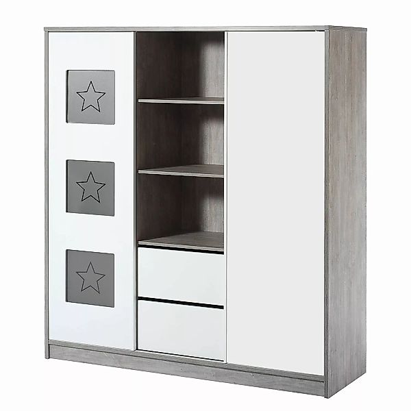 home24 Schardt Kleiderschrank Eco Star Nordic Driftwood/Weiß 163x183x54 cm günstig online kaufen
