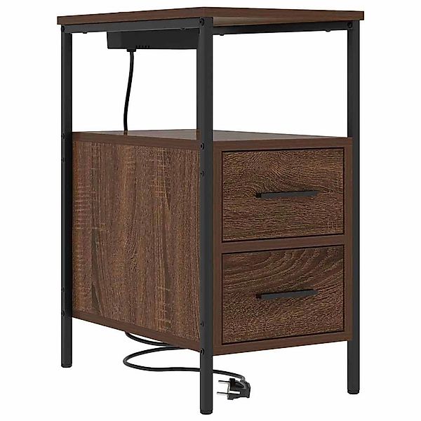 vidaXL Nachttisch Braun Eichen-Optik 30 x 48 x 61 cm Holzwerkstoff 859418 günstig online kaufen