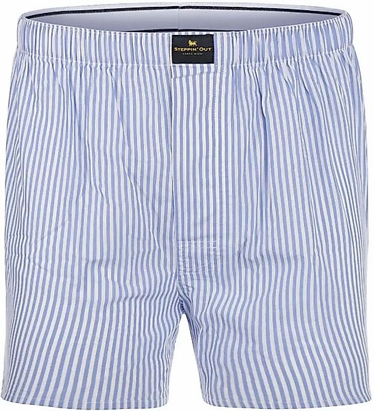 Steppin' Out Boxershort Poplin Streifen Blau - Größe S günstig online kaufen