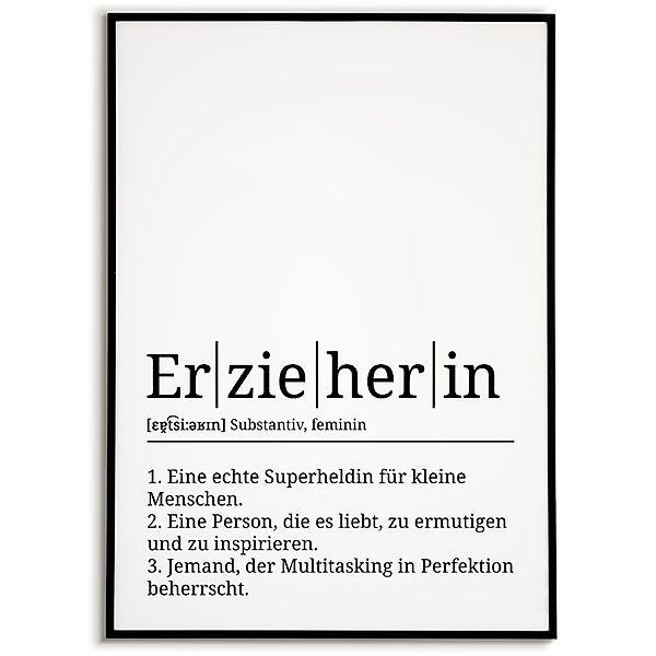 Tigerlino Poster Erzieherin Definition Wandbild Pädagogin günstig online kaufen
