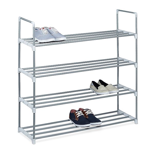 relaxdays Schuhregal Metall silb, 4 günstig online kaufen