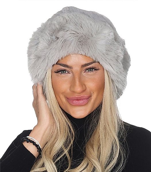 simaranda Fellimitatmützen Damen Mütze 601 Hellgrau günstig online kaufen