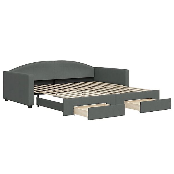 vidaXL Tagesbett Ausziehbar mit Schubladen Dunkelgrau 100x200 cm Stoff18820 günstig online kaufen