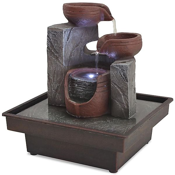 vidaXL Wasserfall Zimmerbrunnen mit LED Polyresin günstig online kaufen