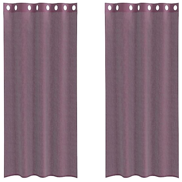 vidaXL Voile Vorhänge mit Ösen 2 Stk Lila 140x225 cm 4102103 günstig online kaufen