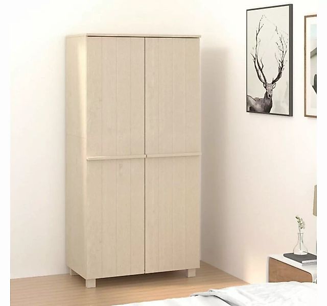 furnicato Kleiderschrank HAMAR Honigbraun 89x50x180 cm Massivholz Kiefer (1 günstig online kaufen