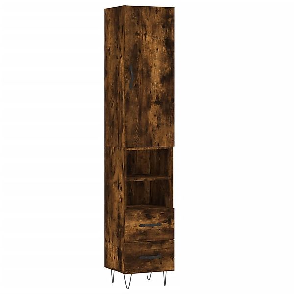 vidaXL Highboard Räuchereiche 34,5x34x180 cm Holzwerkstoff 3198950 günstig online kaufen