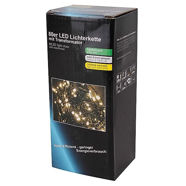 Lex 80er LED Lichterkette für Außen Innen Deko IP44 Weihnachtslichterkette günstig online kaufen