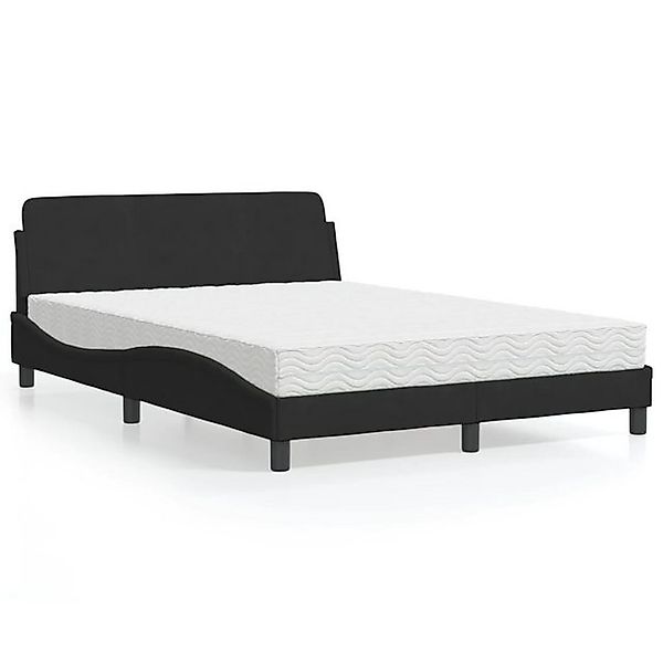vidaXL Bett mit Matratze Schwarz 120x200 cm Samt Modell 12009062 günstig online kaufen