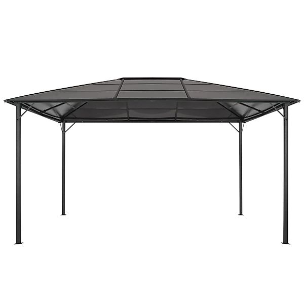 vidaXL Gartenpavillon mit Dach Aluminium 4x3x2,6 m Schwarz günstig online kaufen