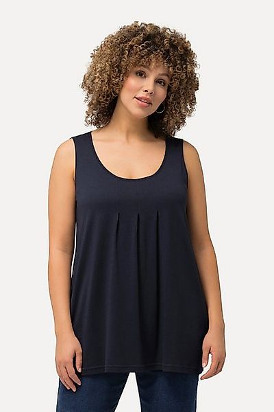 Ulla Popken T-Shirt Top Zierfalten A-Linie Rundhals ärmellos Modal günstig online kaufen