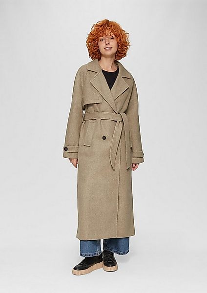 QS Trenchcoat Outdoor-Mantel Trenchcoat in Wolloptik günstig online kaufen