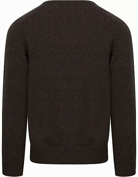 William Lockie V-Auschnitt Pullover Lammwolle Cacoa Dunkelbraun - Größe 3XL günstig online kaufen