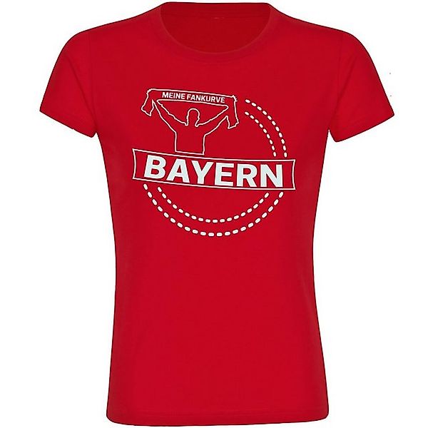 multifanshop T-Shirt Damen Bayern - Meine Fankurve - Frauen günstig online kaufen