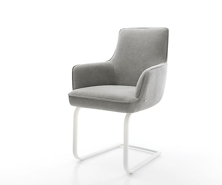 Freischwinger Heira-Flex mit Armlehnen Strukturstoff Soft Grau Freischwinge günstig online kaufen