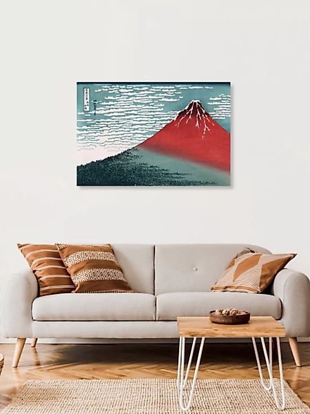 Poster / Leinwandbild - Glowing Mount Fuji By Katsushika Hokusai günstig online kaufen