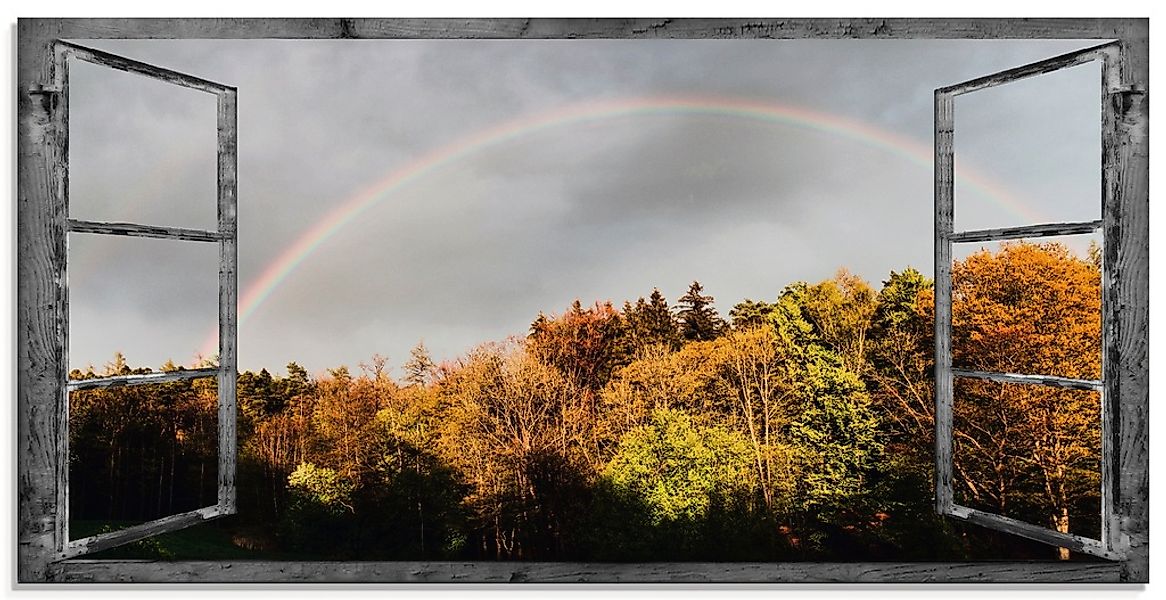 Artland Glasbild "Fensterblick - Regenbogen", Fensterblick, (1 St.), in ver günstig online kaufen