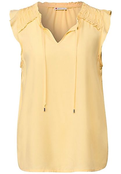 STREET ONE Kurzarmbluse – ärmellose Tunika mit Split Neck und Bindebändern günstig online kaufen