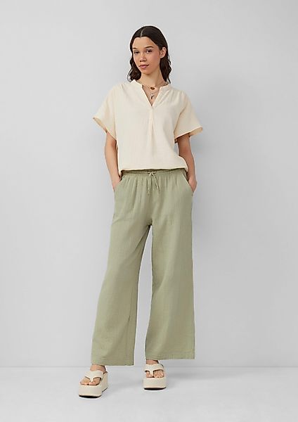 QS Chinos Hose Musselin-Hose mit weitem günstig online kaufen