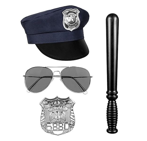 Boland Polizei-Kostüm US Cop Accessoire-Set, Mütze, Marke, Sonnenbrille und günstig online kaufen