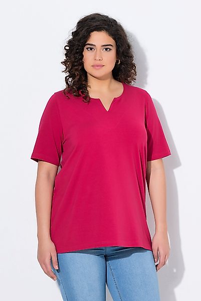 Ulla Popken T-Shirt T-Shirt A-Linie Tunika-Ausschnitt günstig online kaufen
