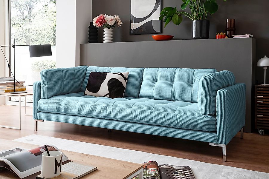Trends by HG 3-Sitzer "Landau", in Cord-Stoff mit Metallfuß günstig online kaufen