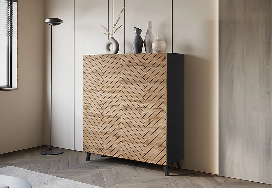 INOSIGN Highboard "Phuket, Front MDF" 1 Stk. tlg. moderne Kommode mit 4 Tür günstig online kaufen