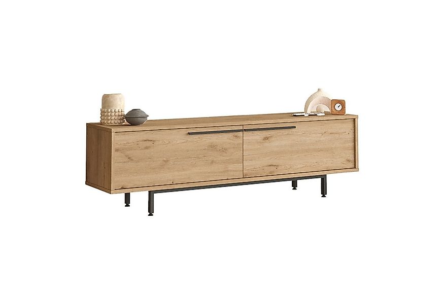 en.casa TV-Schrank »Urejovle« mit 2 Türen 160 x 36 x 45 cm Eichenoptik günstig online kaufen