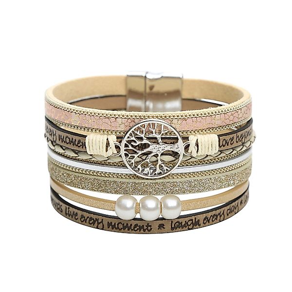 KARMA Armband Damen Wickelarmband mit Lebensbaum Anhänger (Damenschmuck Arm günstig online kaufen