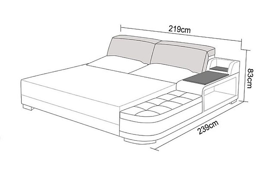 Xlmoebel Bett Modernes Schlafzimmerbett mit Doppel-Polsterung, integriertem günstig online kaufen