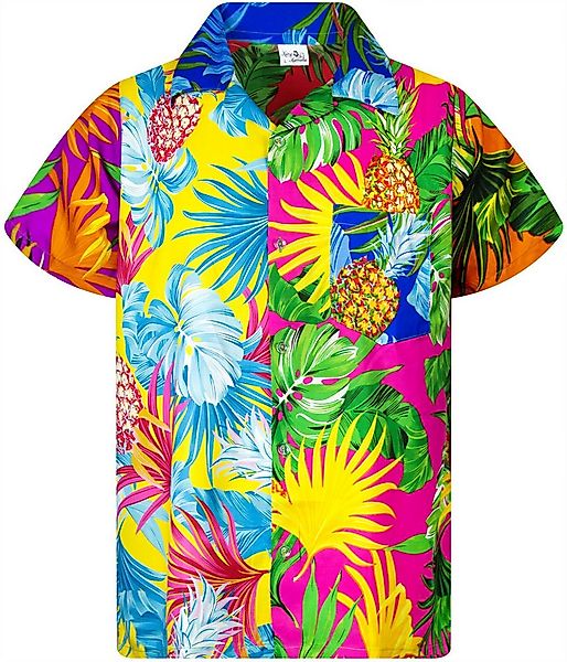 King Kameha Hawaiihemd Pineapple Leaves Funky Hawaii-Hemd Kurzarm Front-Tas günstig online kaufen