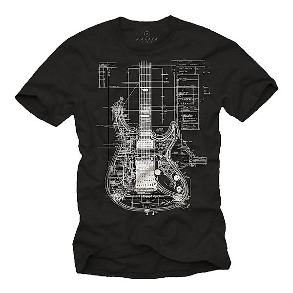 MAKAYA Print-Shirt mit Gitarrenmotiv Herren Musik günstig online kaufen