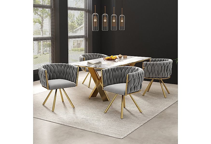 OKWISH Esszimmerstuhl 360°-Drehfunktion (Polsterstuhl, Wohnzimmerstuhl, Küc günstig online kaufen