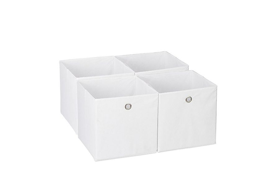 relaxdays Aufbewahrungsbox im 4er Set, weiß günstig online kaufen