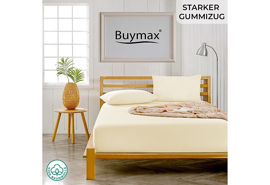 Buymax Spannbettlaken 2-er Set, Doppelpack, Bettlaken, Jersey 100% Baumwoll günstig online kaufen