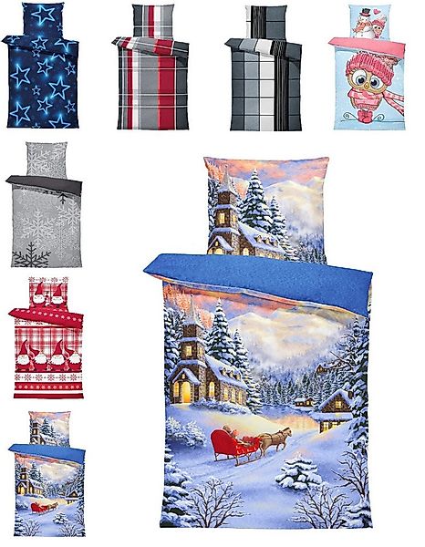 One Home Bettwäsche Winter Thermofleece, Fleece, 4 teilig, Weihnachten Wint günstig online kaufen