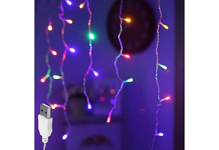 Rosnek LED-Lichtervorhang 3M, 96LEDs,12 Stränge, Wasserdicht, USB, für Wand günstig online kaufen