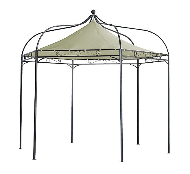 DEGAMO Pavillon MODENA, 6-eckig 320cm, Gestell Stahl schwarz, Dachplane ecr günstig online kaufen