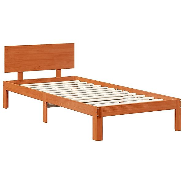 vidaXL Bettrahmen Wachsbraun 70 x 190 cm Massivholz Kiefer 3422783 günstig online kaufen