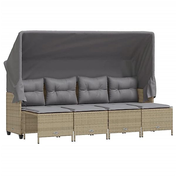 vidaXL 5-tlg Garten-Sofagarnitur mit Kissen Beige Poly Rattan Modell 184 günstig online kaufen