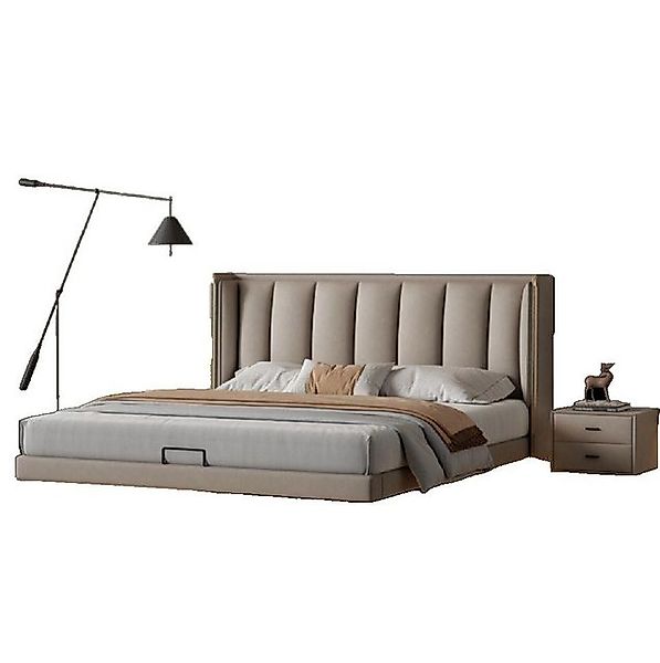 JVmoebel Bett Beiges Schlafzimmer Doppelbett Designer Luxus Möbel Holzgeste günstig online kaufen