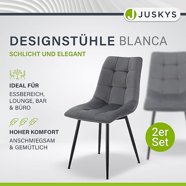 Juskys Esszimmerstuhl Blanca (2 St), bequeme günstig online kaufen