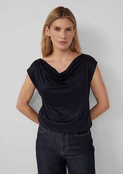 s.Oliver Kurzarmshirt T-Shirt Ärmelloses Shirt aus Viskose mit Wasserfall-A günstig online kaufen