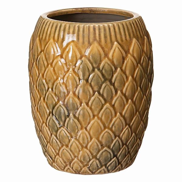 Blumentopf 18,5 X 18,5 X 23 Cm Aus Keramik Senf günstig online kaufen