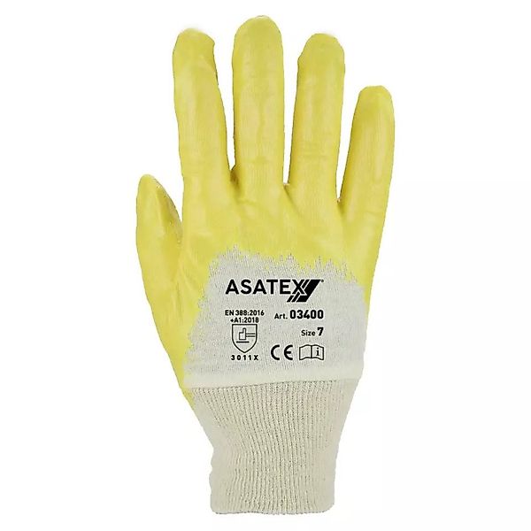 ASATEX Arbeitshandschuhe 03400 Nitril Strick-Gartenhandschuh gelb (Packung, günstig online kaufen