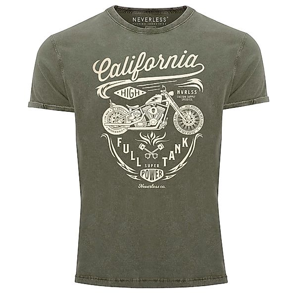 Neverless Print-Shirt Herren Vintage Shirt Biker günstig online kaufen