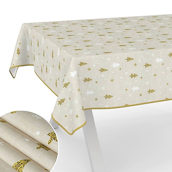 ANRO Tischdecke pflegeleicht Weihnachten Tischtuch Christmas günstig online kaufen