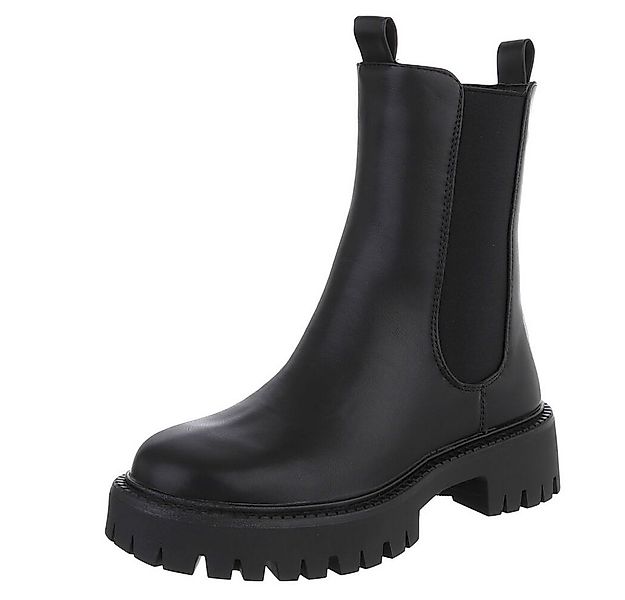 Ital-Design Stylische Chelsea-Boots mit Profilsohle für Damen Plateaustiefe günstig online kaufen